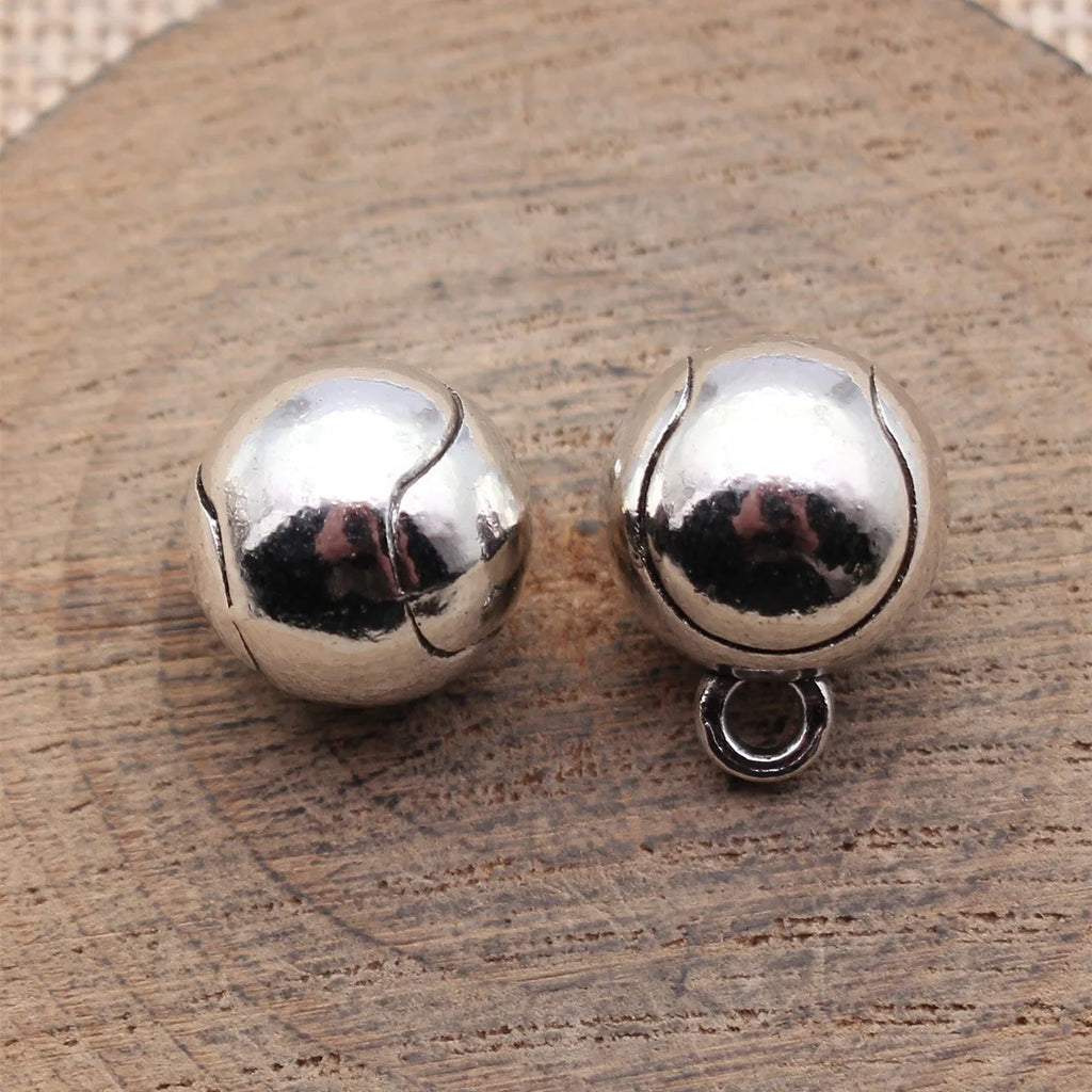 17x14x14mm 8.6g Antique Silver Zinc Alloy 3D Tennis Ball Charm Pendant for DIY Sports Jewelry Making