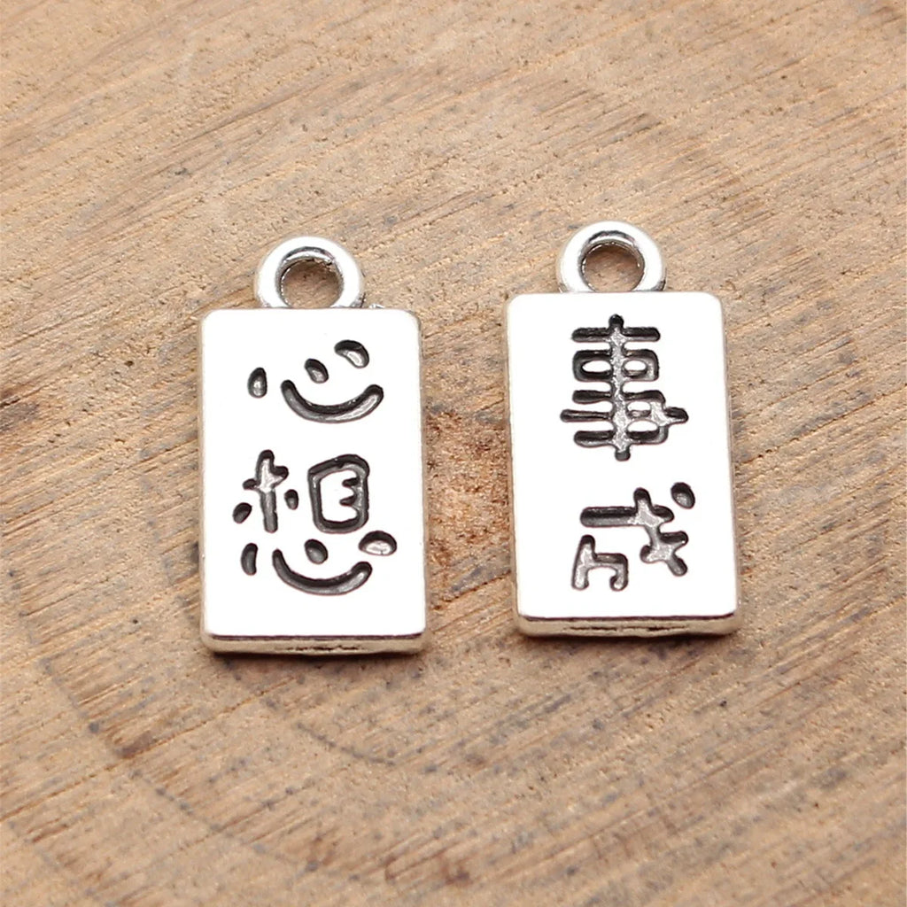 16x7.9mm 1.1g Antique Silver Zinc Alloy Wish Fulfillment Tag Charm Pendant for DIY Jewelry Making