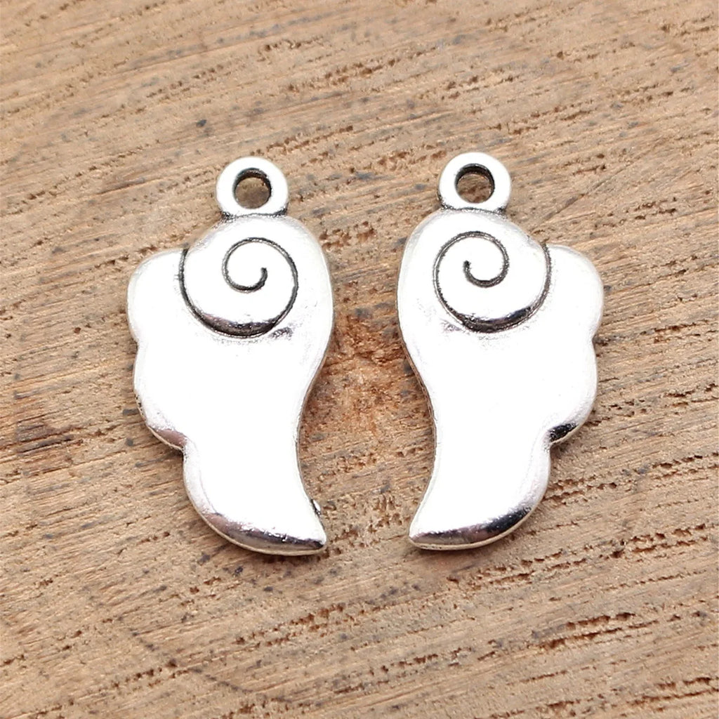 20x10mm 1.4g Multicolor Zinc Alloy Angel Wing Charm Pendant for DIY Necklace Bracelet Making