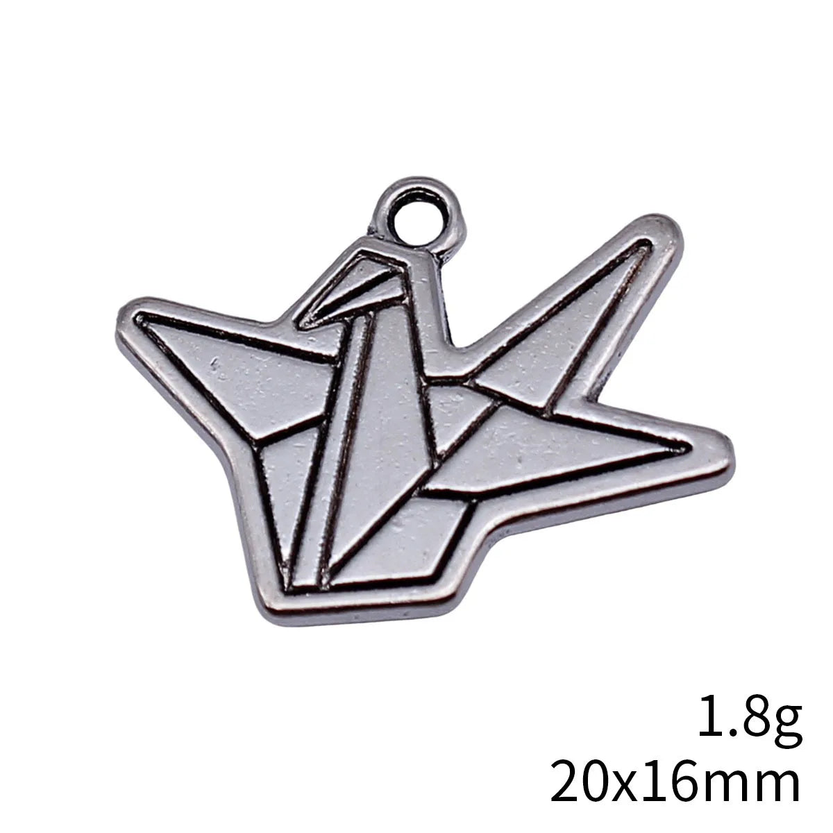 20x16mm 1.8g Antique Silver Zinc Alloy Origami Crane Charm Pendant for DIY Necklace Bracelet Making