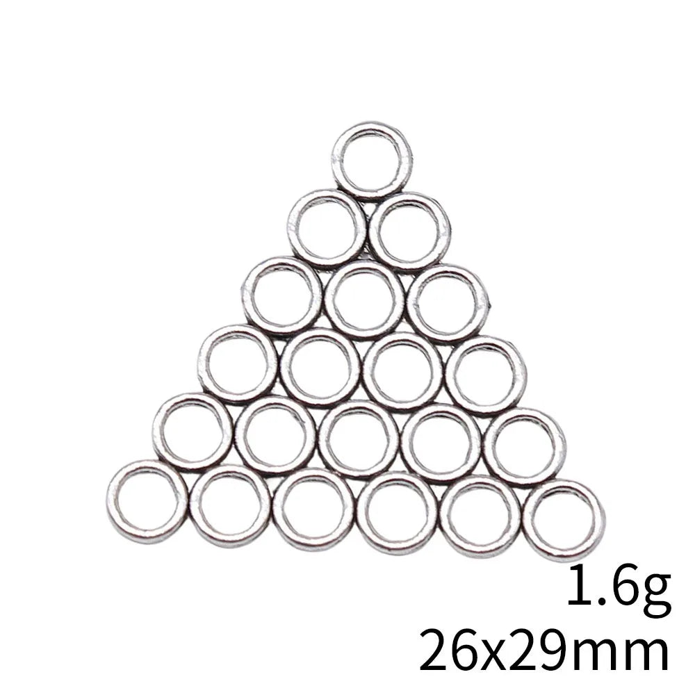 26x29mm 1.6g Antique Silver Zinc Alloy Triangle Multi Hole Connector Charm for Earring Making
