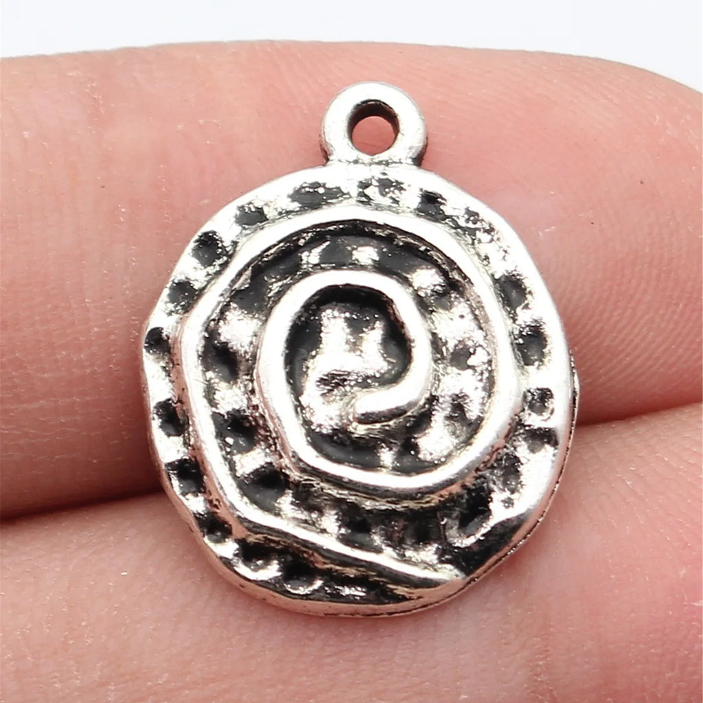 22x17mm 2.3g Multicolor Zinc Alloy Swirl Pattern Charm Pendant for DIY Bracelet Necklace Making