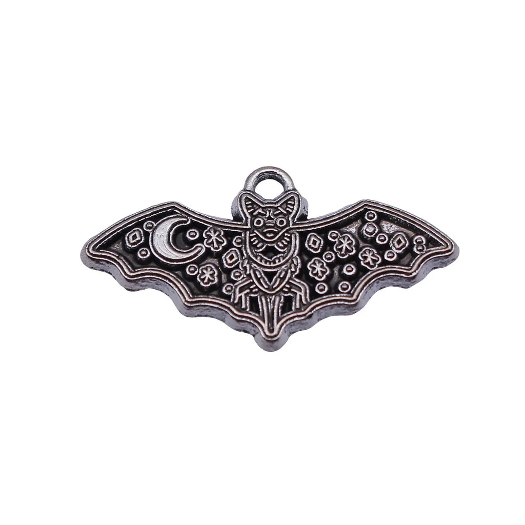 27x14mm 1.1g Antique Silver Zinc Alloy Bat Charm Pendant for Bracelet Necklace DIY Jewelry Making