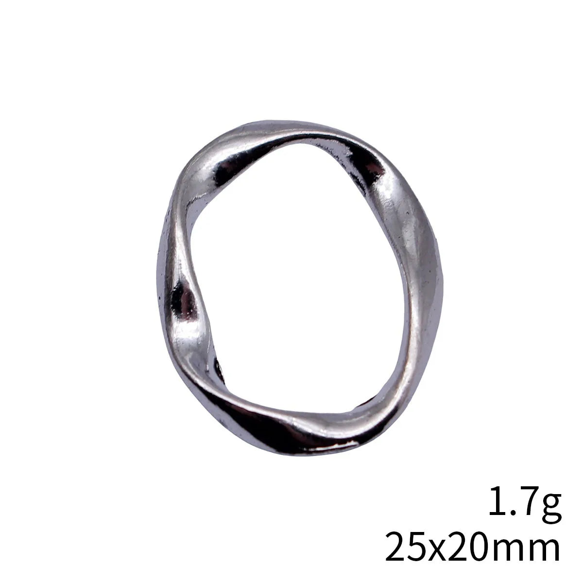 25x20mm 1.7g Multicolor Zinc Alloy Irregular Hollow Twisted Geometric Oval Ring Charm Pendant for DIY Jewelry