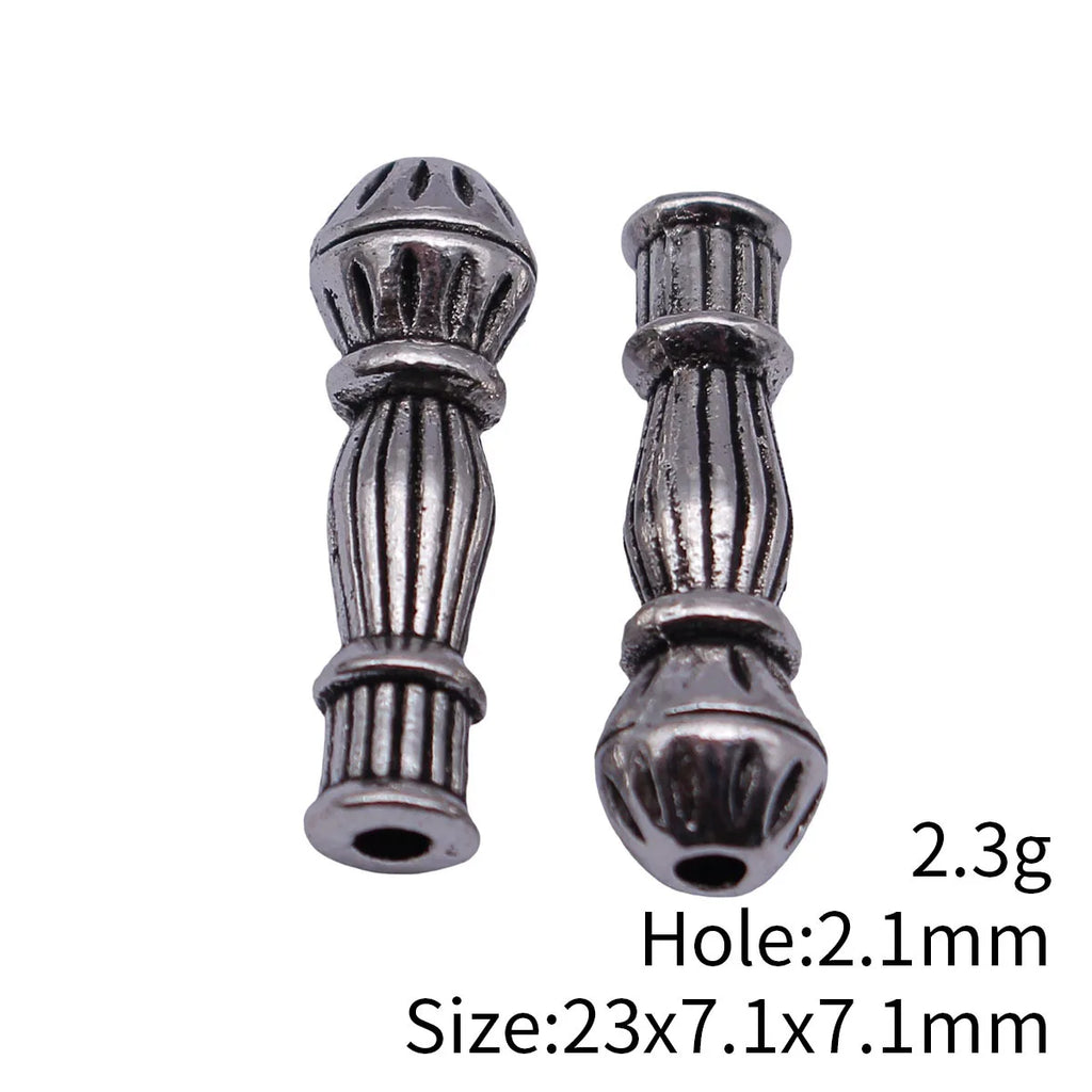 23x7.1x7.1mm 2.3g Antique Silver Zinc Alloy Imam Prayer Rosary Loose Metal Beads for DIY Mala Bracelet Making