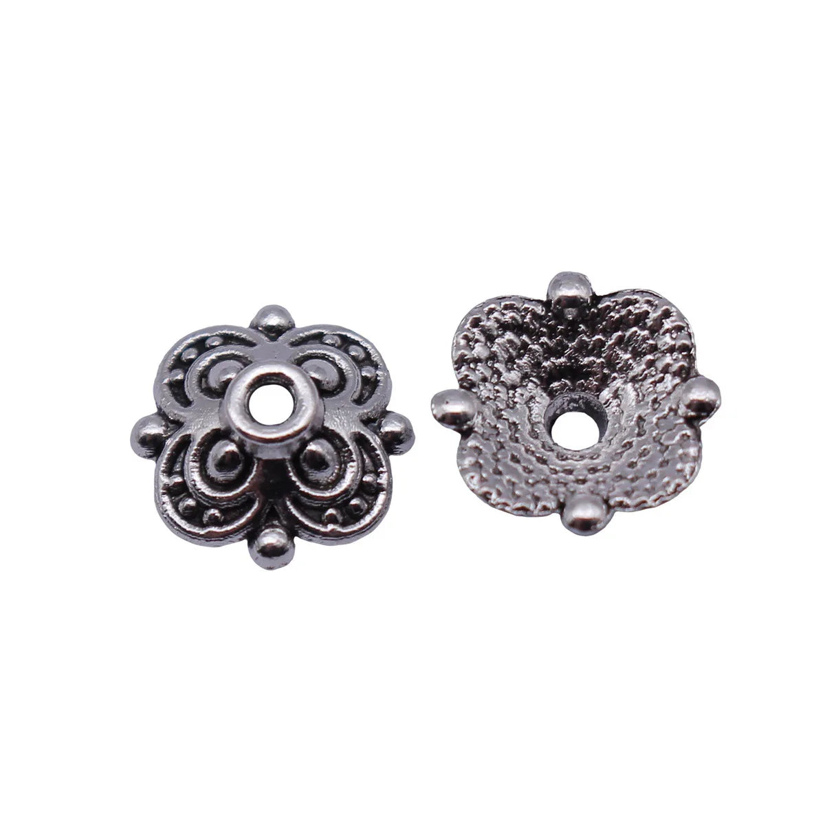 9.7x9.7x3.3mm 0.31g Antique Silver Zinc Alloy Flower Bead Caps Jewelry Findings for DIY Earrings Bracelets