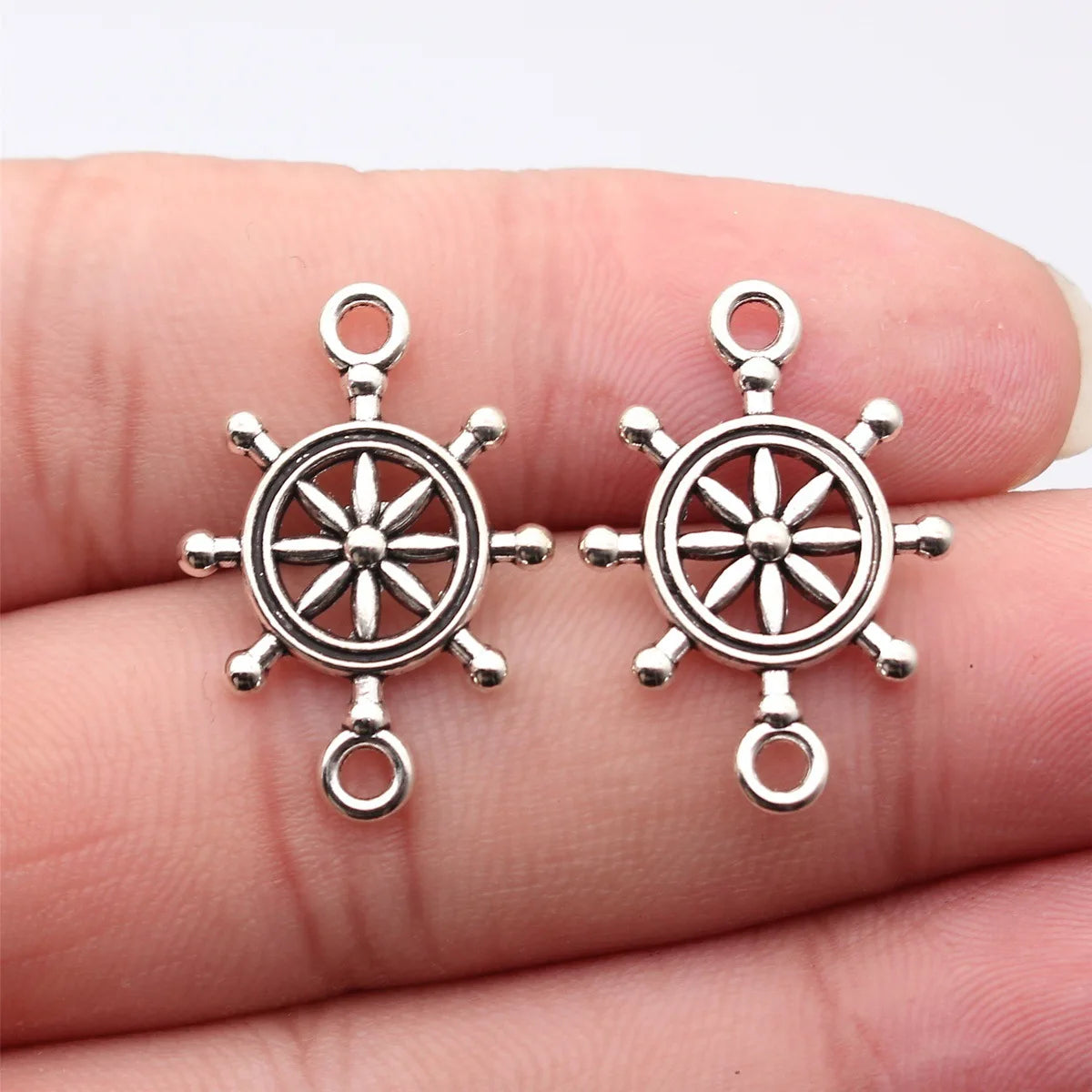 26x18mm 1.5g Antique Silver Zinc Alloy Rudder Connector Charm for Bracelet Necklace Jewelry Making