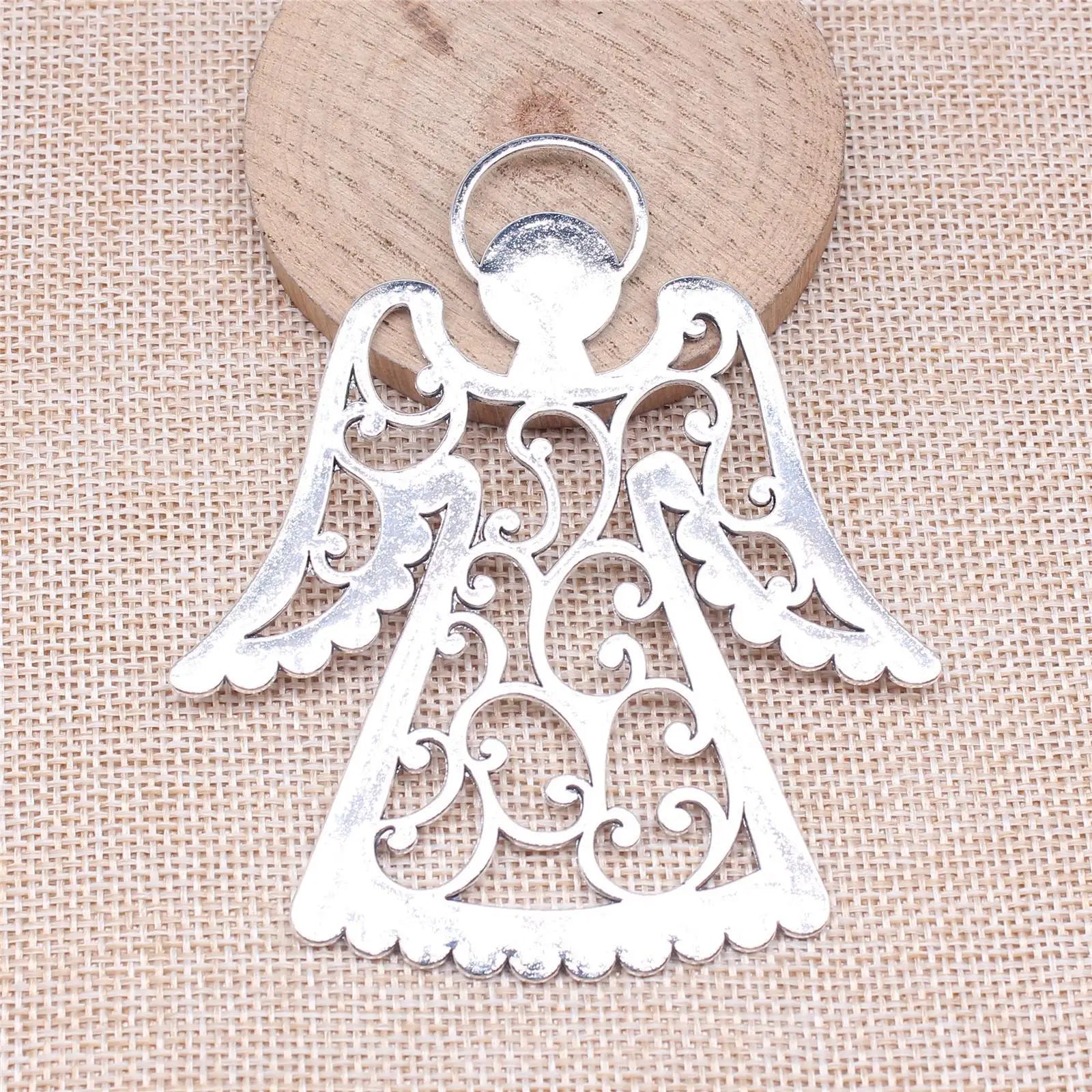 89x80mm 27g Multicolor Zinc Alloy Large Angel Charm Pendant for DIY Necklace Pendant Jewelry Making