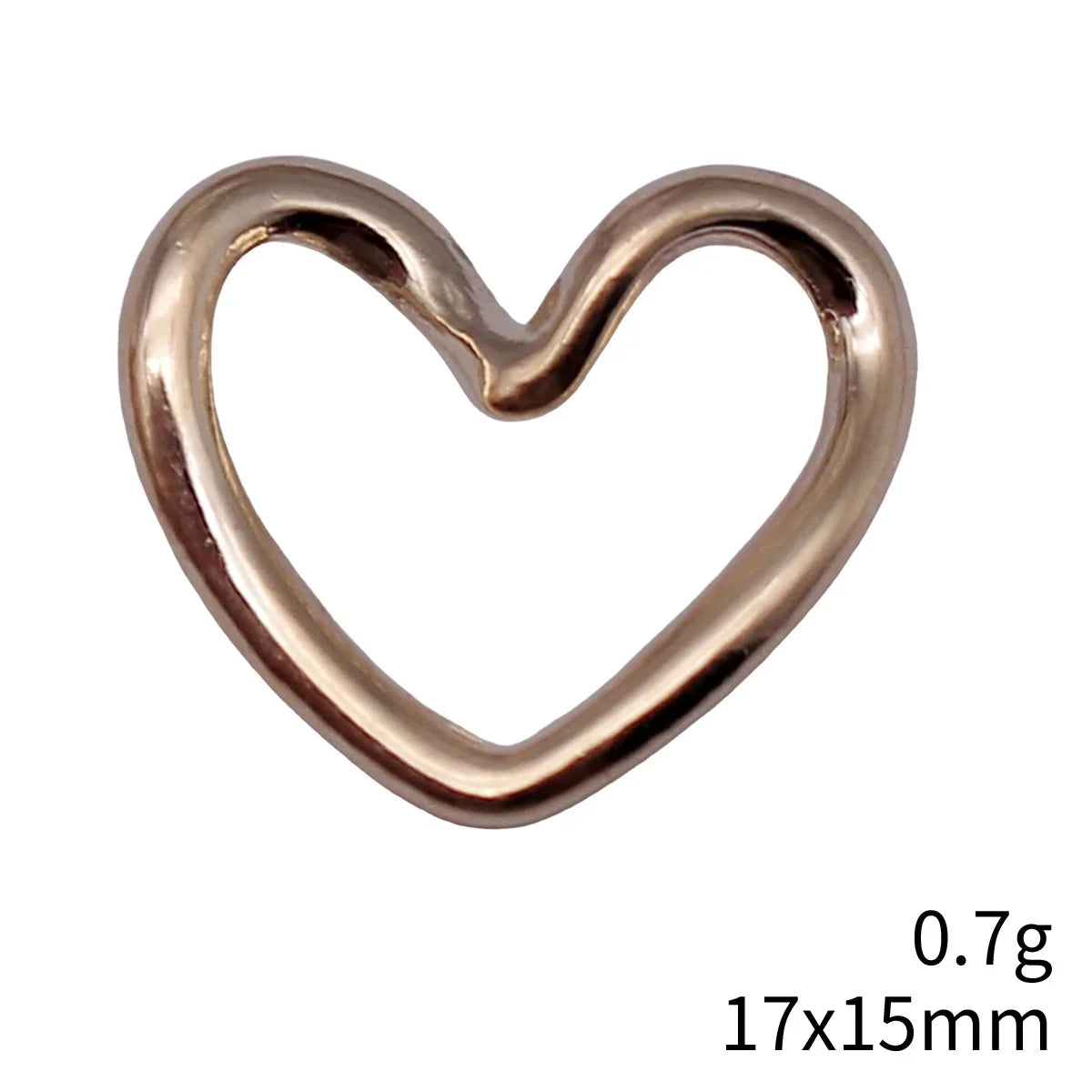17x15mm 0.7g Multicolor Zinc Alloy Twisted Hollow Heart charm pendant for DIY jewelry making