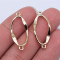 28x12mm 1.2g KC Gold Zinc Alloy Oval Connector Charm Pendant for DIY Necklace Bracelet Jewelry Making