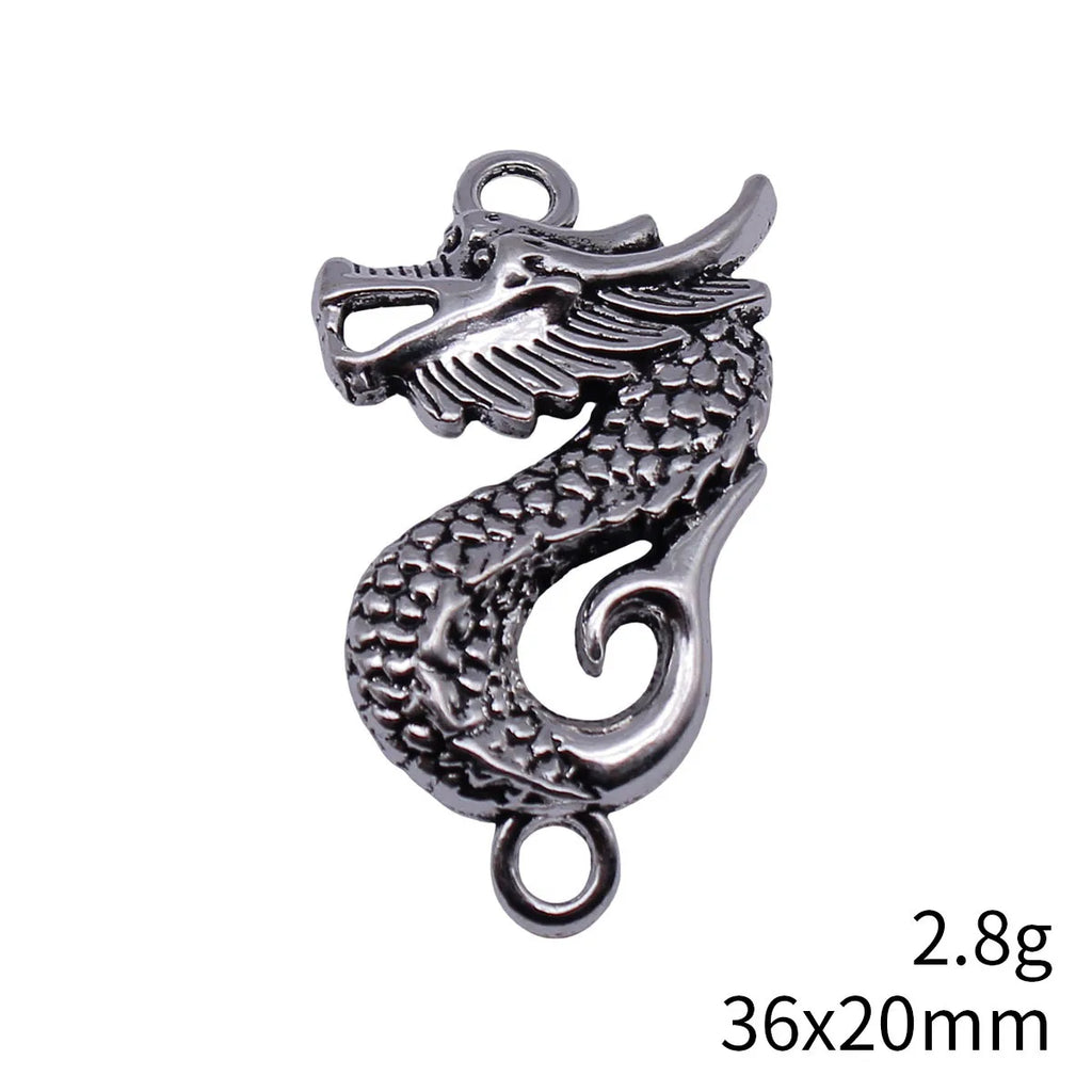 36x20mm 2.8g Multicolor Zinc Alloy Fishtail Dragon Fish Connector Charm for DIY Necklace Bracelet Jewelry Making