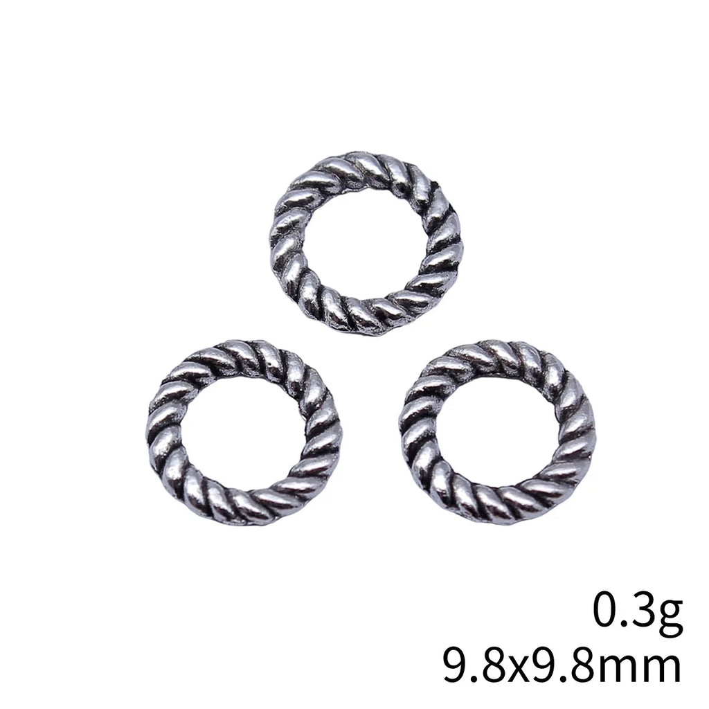 9.8x9.8mm 0.3g Multicolor Zinc Alloy Small Round Ring Charm Pendant for DIY Necklace Bracelet Making
