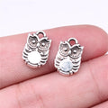 14x10mm 1.2g Antique Silver Zinc Alloy Owl Cat Charm Pendant for Bracelet Necklace DIY Jewelry Making