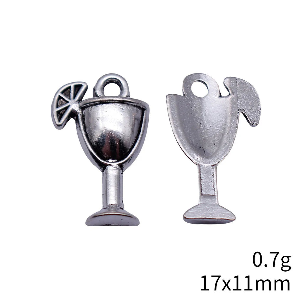 17x11mm 0.7g Antique Silver Zinc Alloy Orange Juice Cup Charm Pendant for Bracelet Necklace Making