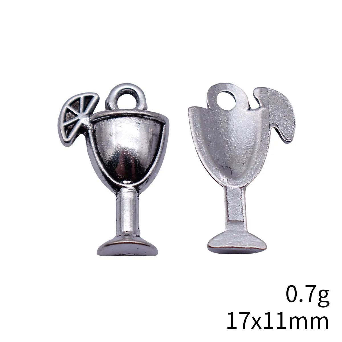 17x11mm 0.7g Antique Silver Zinc Alloy Orange Juice Cup Charm Pendant for Bracelet Necklace Making