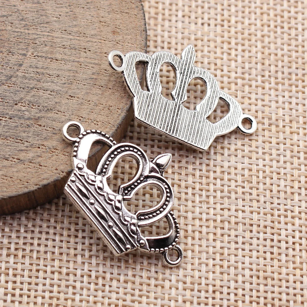 33x20mm 2.5g Multi-Color Zinc Alloy Crown Connector Charm for DIY Bracelet and Necklace Jewelry