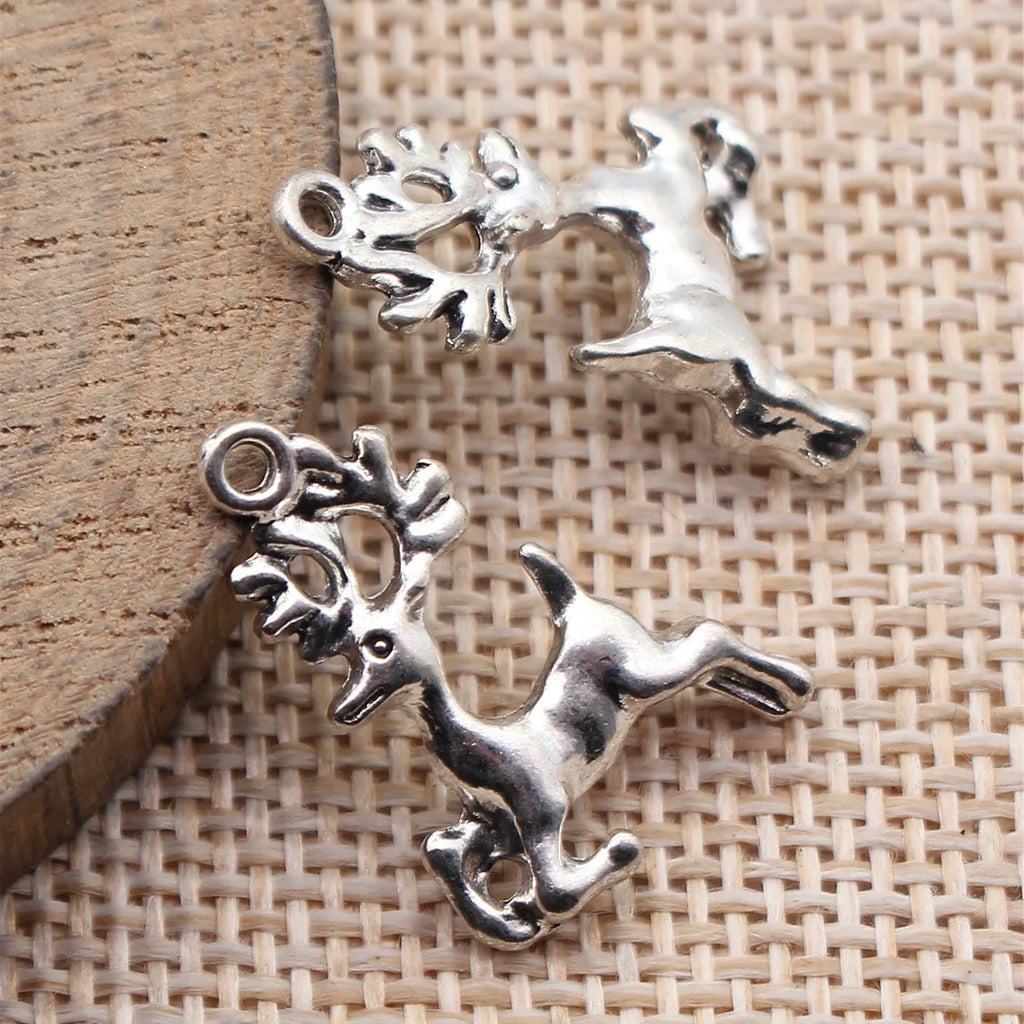 22x16mm 1.6g Antique Silver Zinc Alloy Deer Charm Pendant for DIY Necklace and Bracelet Jewelry