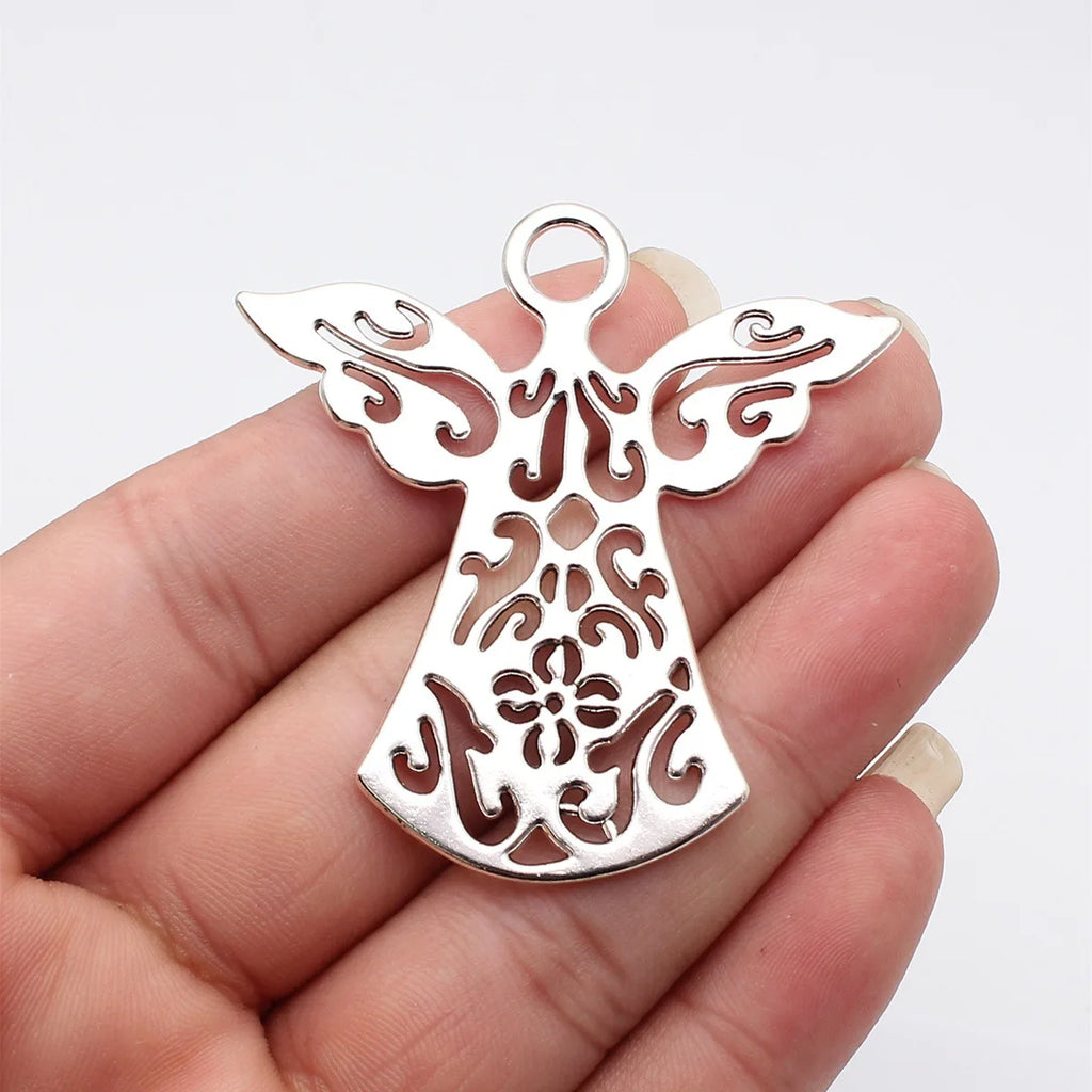 58x56mm 10.4g Multicolor Zinc Alloy Angel Charm Pendant for DIY Necklace Bracelet Jewelry Making