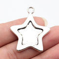 42x36mm 10.8g Antique Silver Zinc Alloy Thick Five Point Star Charm Pendant for DIY Necklace Making
