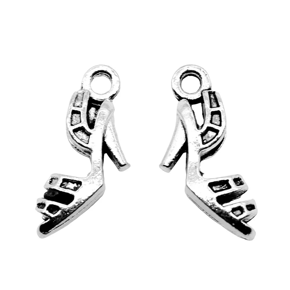 19x8mm 1.5g Antique Silver Zinc Alloy Ladies Sandal Charm Pendant for DIY Necklace Bracelet Making
