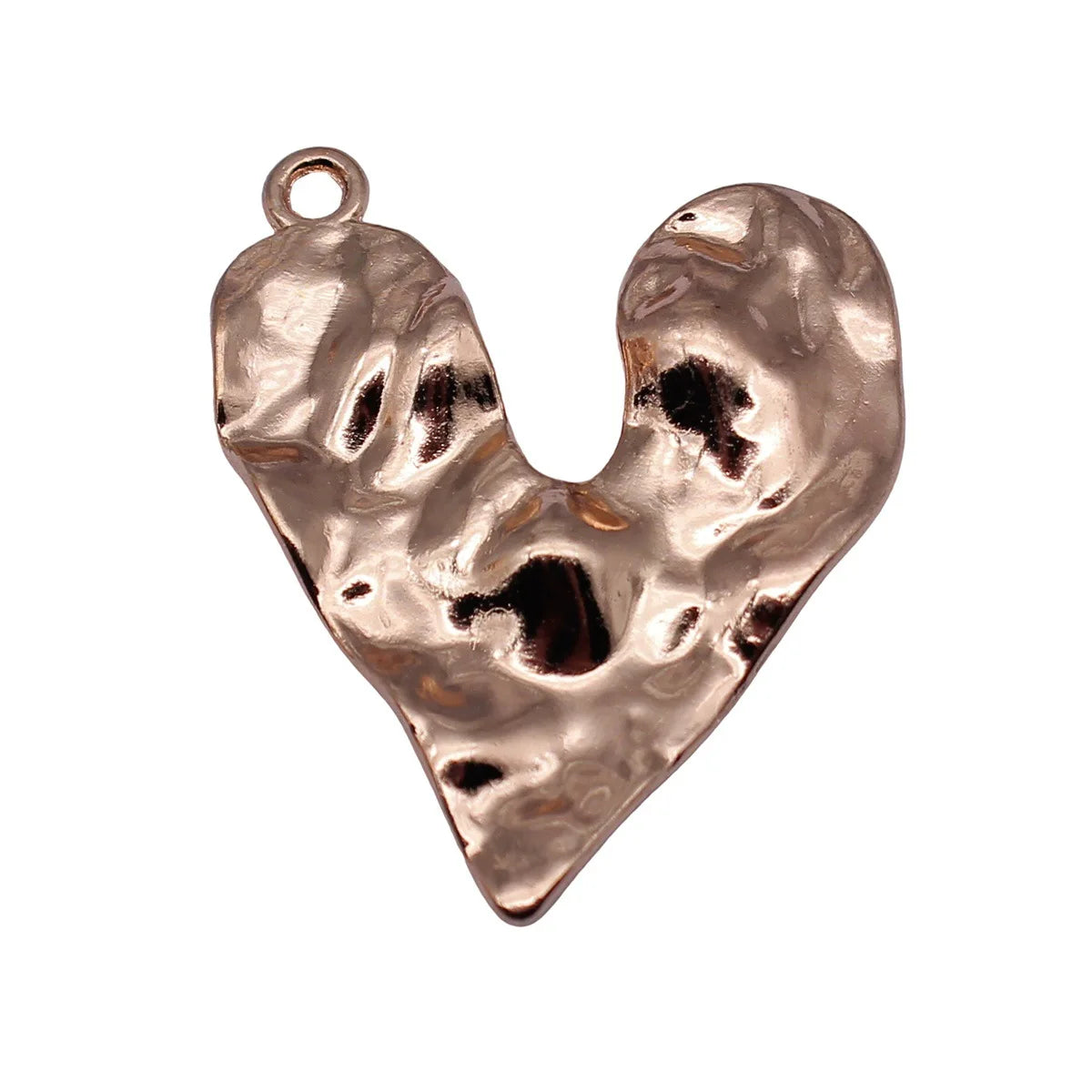 42x34mm 12.9g KC Gold Zinc Alloy Hammered Irregular Concave Heart Charm Pendant for DIY Jewelry