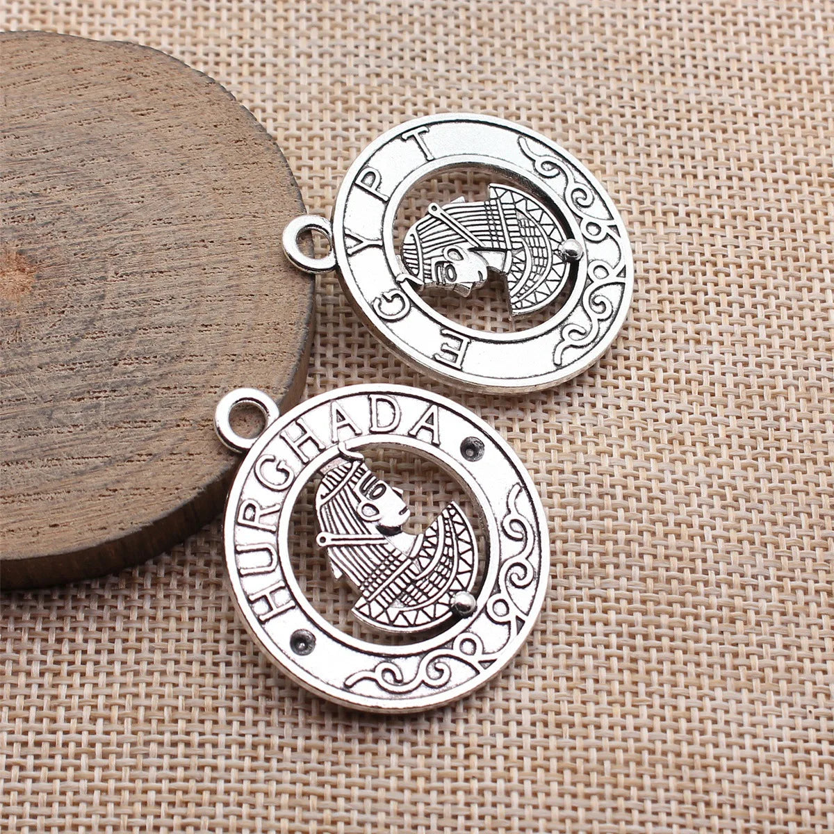 40x35mm 10.1g Multicolor Zinc Alloy Ancient Egyptian HURGHADA Souvenir Charm Pendant for DIY Jewelry