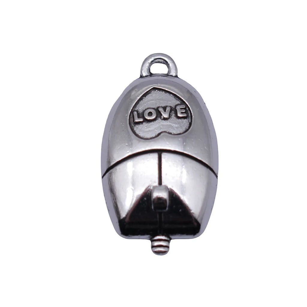 25x14mm 2.4g Antique Silver Zinc Alloy LOVE Mouse charm pendant for DIY bracelet necklace making