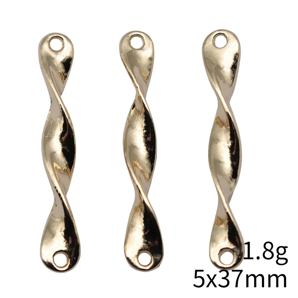 5x37mm 1.8g KC Gold Plated Zinc Alloy Geometric Connector Charm for DIY Necklace Jewelry Making