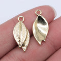 22x10mm 0.95g KC Gold Zinc Alloy Leaf Charm Pendant for DIY Necklace Bracelet Jewelry Making