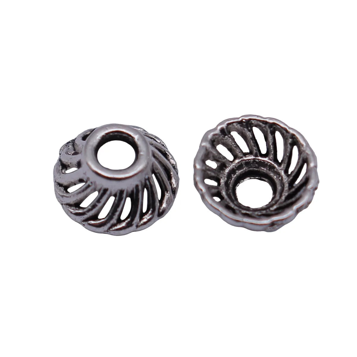 8x8x3.9mm 0.25g Antique Silver Zinc Alloy Spiral Bead Caps Flower Cones for DIY Bracelet Necklace Making