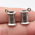 19x11x11mm 3.8g Antique Silver Zinc Alloy Sewing Spool charm pendant for DIY craft jewelry making