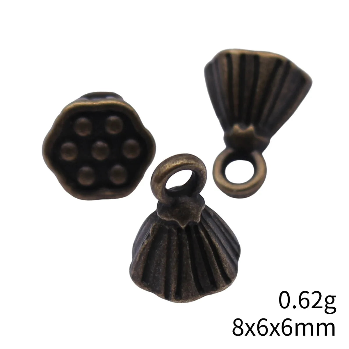 8x6x6mm 0.62g Multicolor Zinc Alloy Lotus Seed Pod Charm Pendant for DIY Necklace Bracelet Making