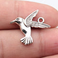 19x18mm 1.3g Antique Silver Zinc Alloy Hummingbird Bird Charm Pendant for DIY Bracelet Jewelry Making