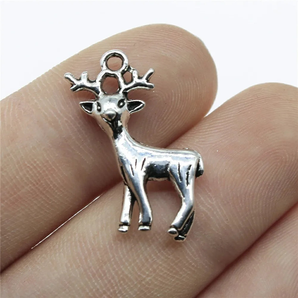 23x20mm 2g Antique Silver Zinc Alloy Deer Charm Pendant for DIY Necklace Bracelet Jewelry