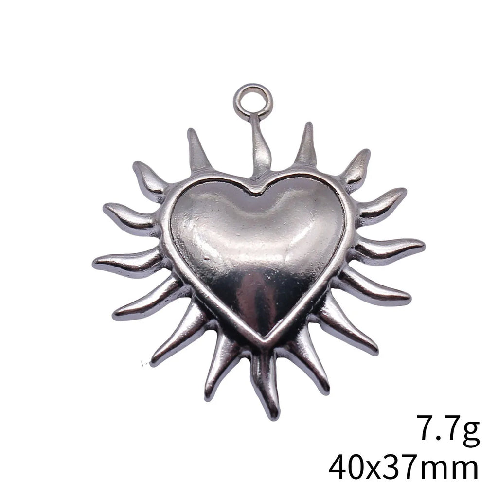 40x37mm 7.7g Antique Silver Zinc Alloy Barbed Heart Charm Pendant for DIY Necklace Bracelet Making