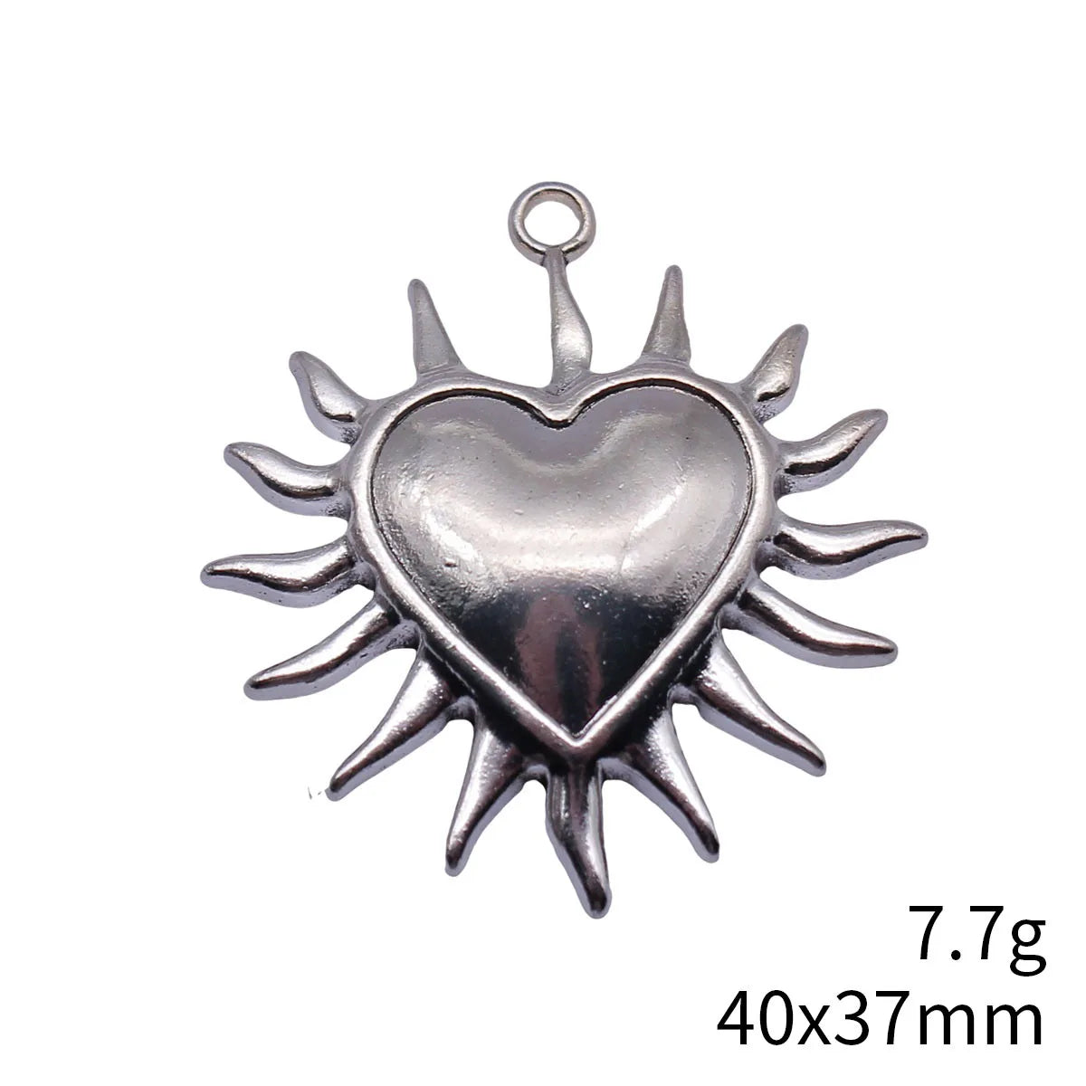 40x37mm 7.7g Antique Silver Zinc Alloy Barbed Heart Charm Pendant for DIY Necklace Bracelet Making