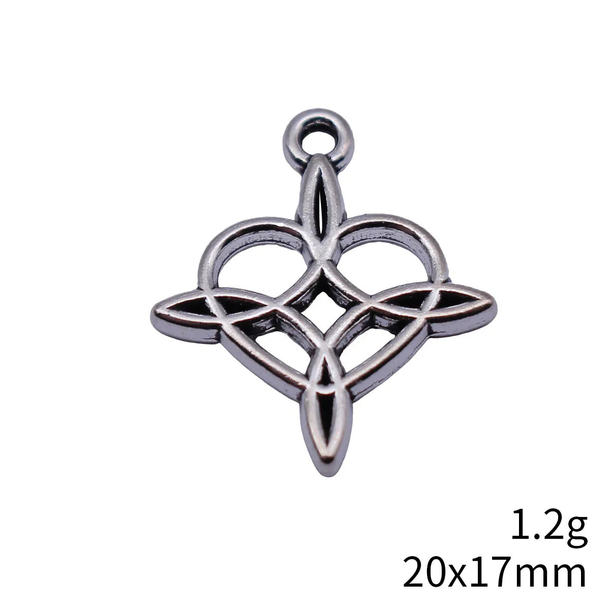 20x17mm 1.2g Antique Silver Zinc Alloy Openwork Heart Cross Star Celtic Knot Hollow Charm Pendant for DIY Jewelry