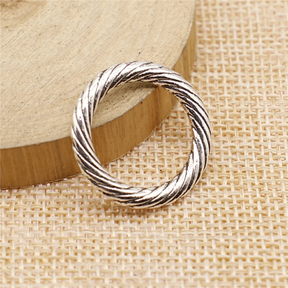 24x24mm 3g Antique Silver Zinc Alloy Round Ring Charm Pendant for DIY Necklace Bracelet Jewelry Making