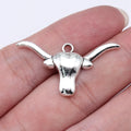 19x36mm 1.7g Antique Silver Zinc Alloy Bull Head Charm Pendant for Western Necklace Jewelry Making