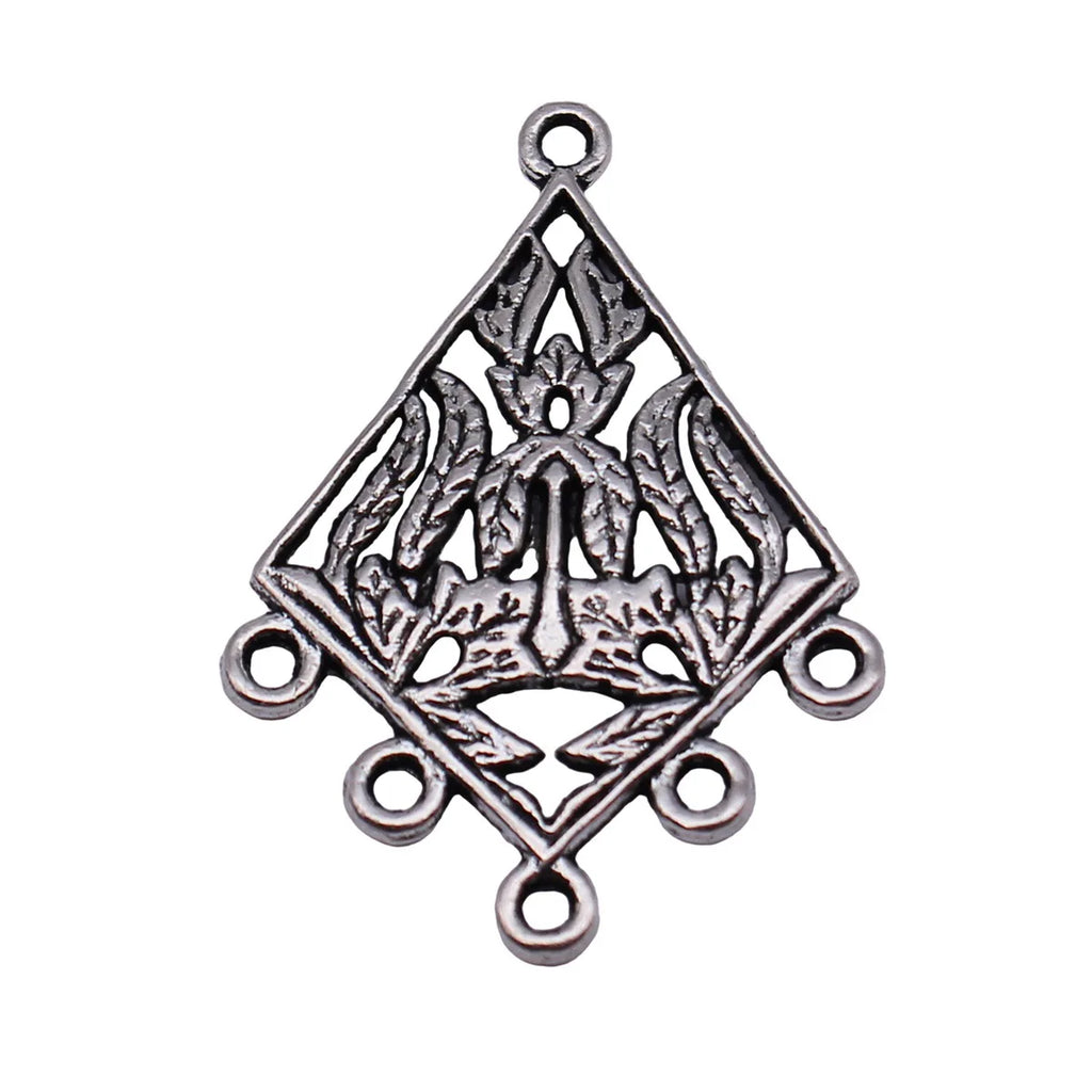 38x27mm 2.7g Antique Silver Zinc Alloy Earring Connector Charm Findings for DIY Earrings Making