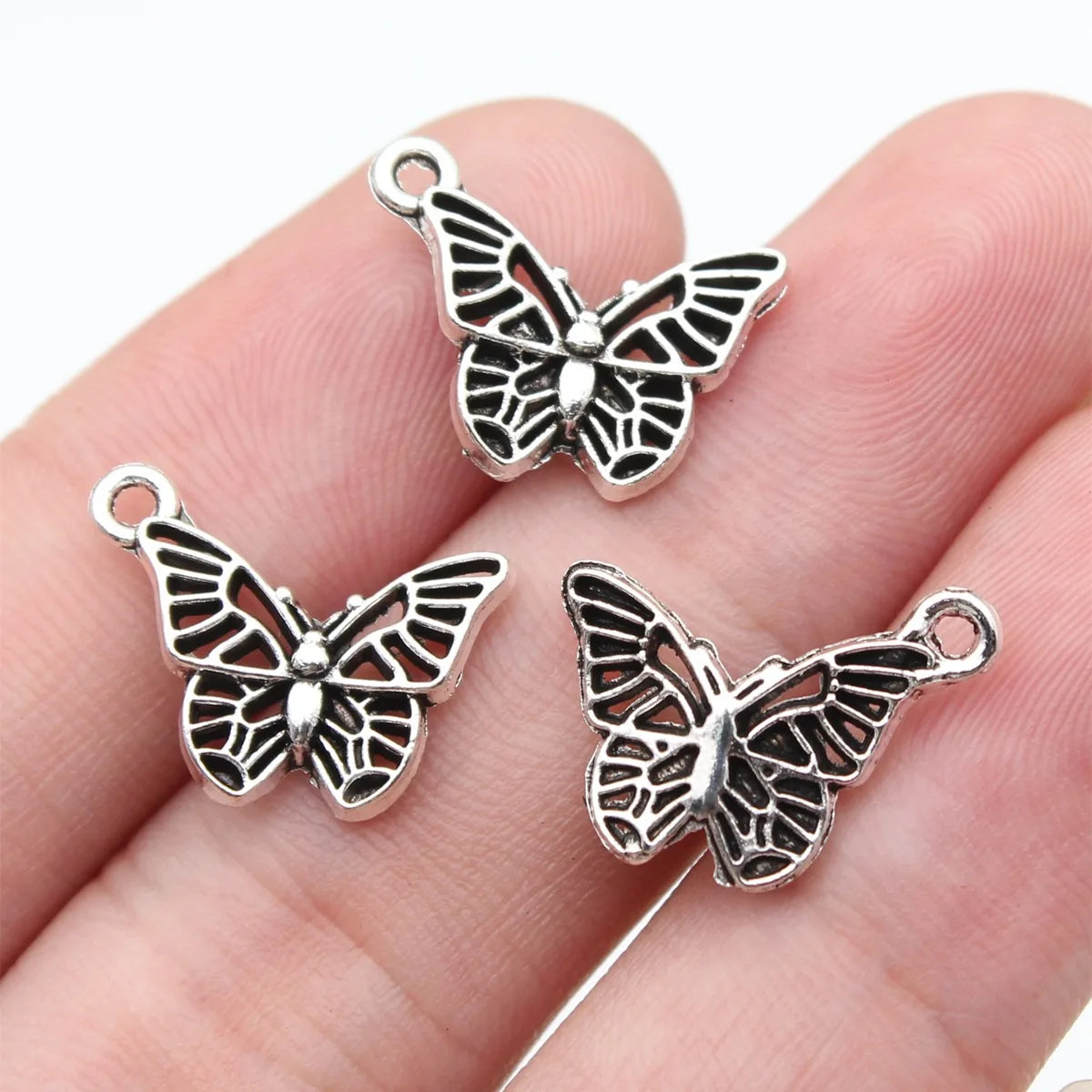 17x13mm 0.8g Antique Silver Zinc Alloy Butterfly Charm Pendant for DIY Necklace Bracelet Jewelry Making