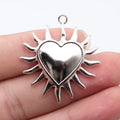 40x37mm 7.7g Antique Silver Zinc Alloy Barbed Heart Charm Pendant for DIY Necklace Bracelet Making