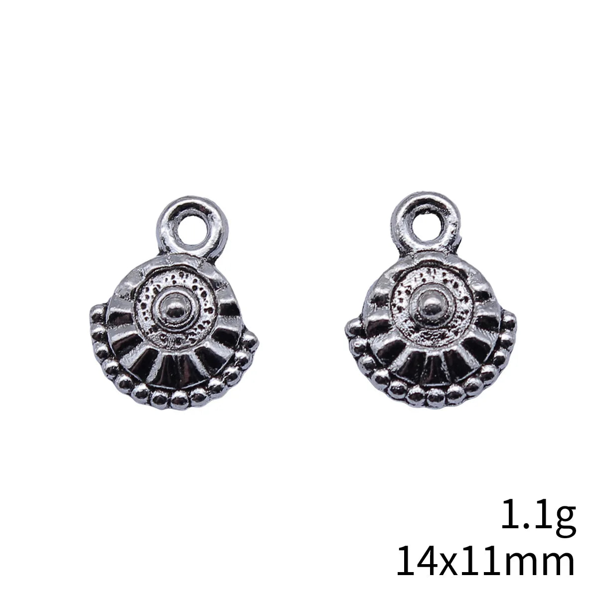 14x11mm 1.1g Antique Silver Zinc Alloy Round Tag Charm Pendant for DIY Necklace Jewelry Making