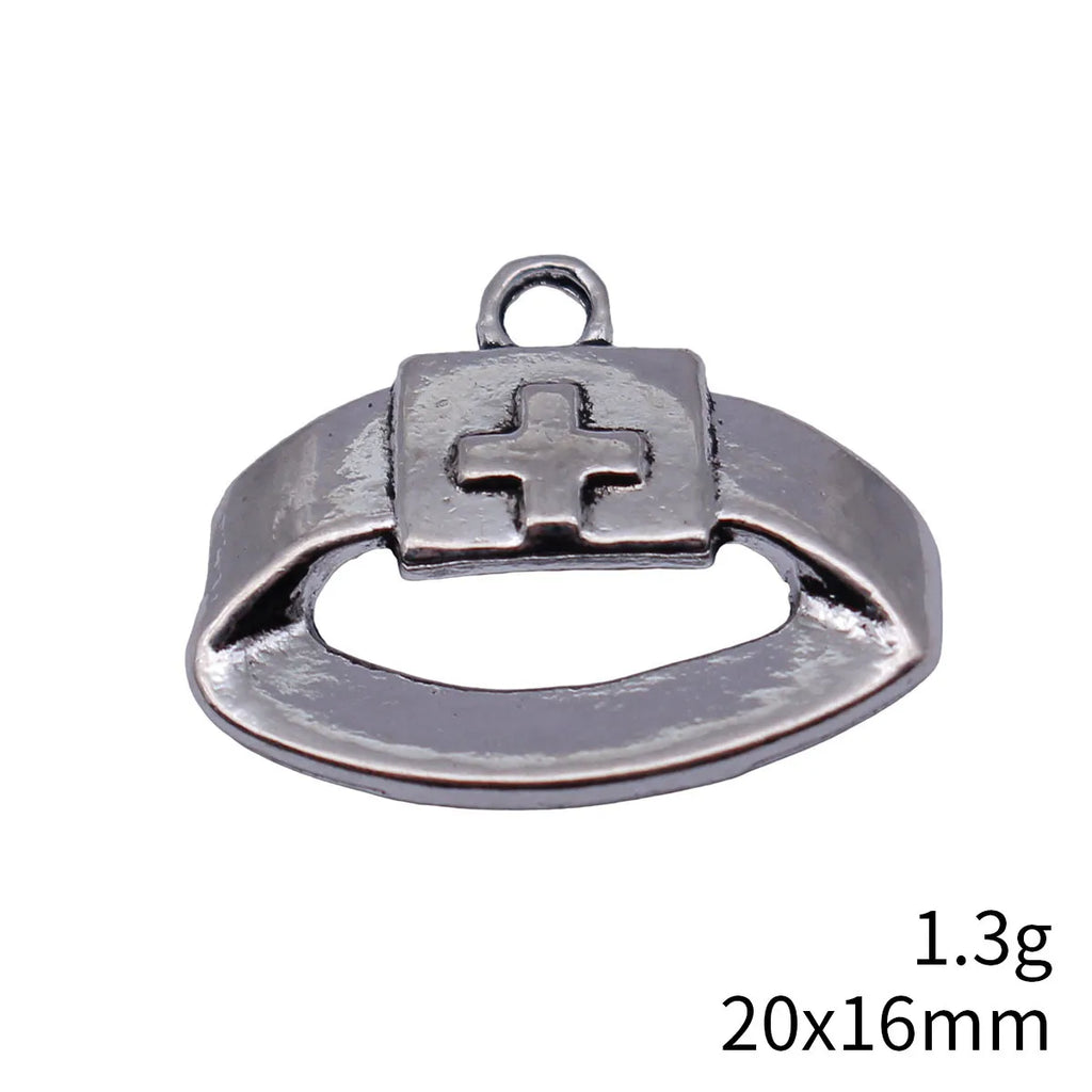 20x16mm 1.3g Antique Silver Zinc Alloy Nurse Hat Nurse Cap Charm Pendant for DIY Necklace Earring Bracelet Making