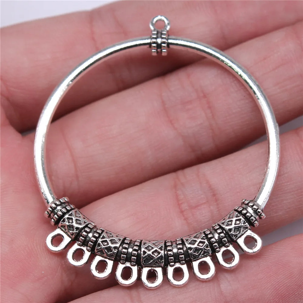 55x47mm 8.1g Multicolor Zinc Alloy Earring Connector Charm for DIY Statement Earrings Jewelry Making