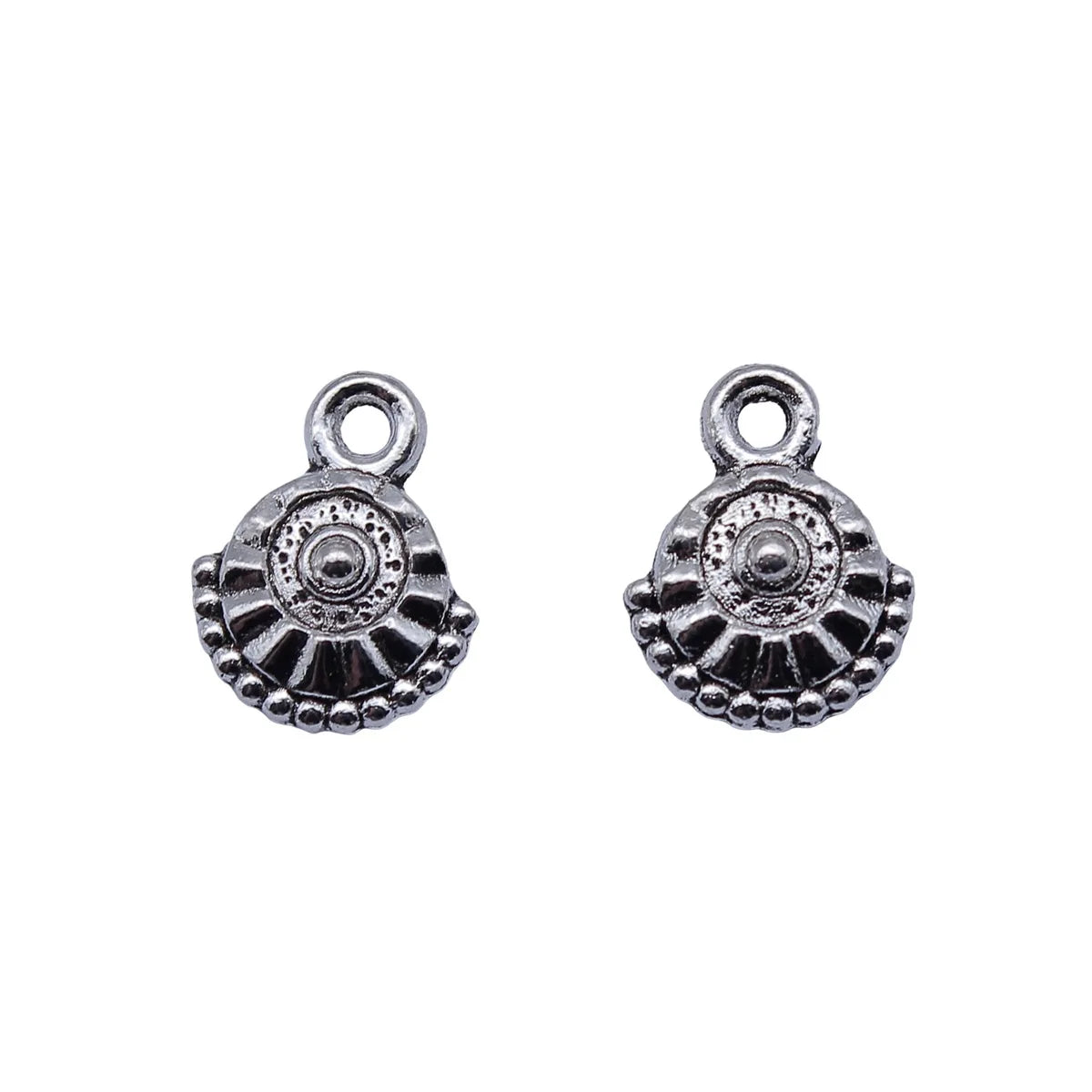 14x11mm 1.1g Antique Silver Zinc Alloy Round Tag Charm Pendant for DIY Necklace Jewelry Making