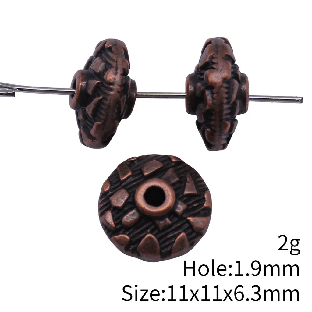 11x11x6.3mm 2g Zinc Alloy Round Spacer Beads Loose Metal Beads for DIY Bracelet Jewelry Making