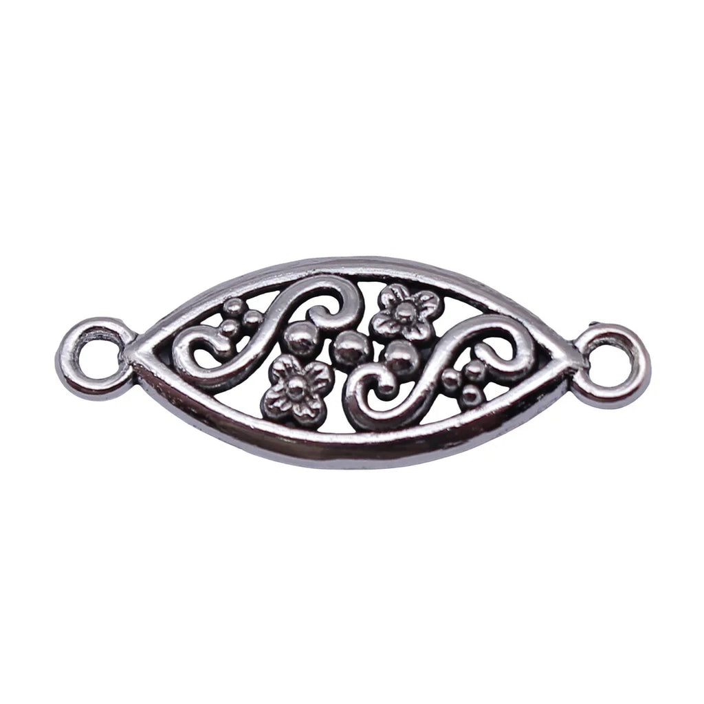 29x11mm 1.1g Antique Silver Zinc Alloy Horse Eye Pattern Connector Charm for DIY Jewelry Making