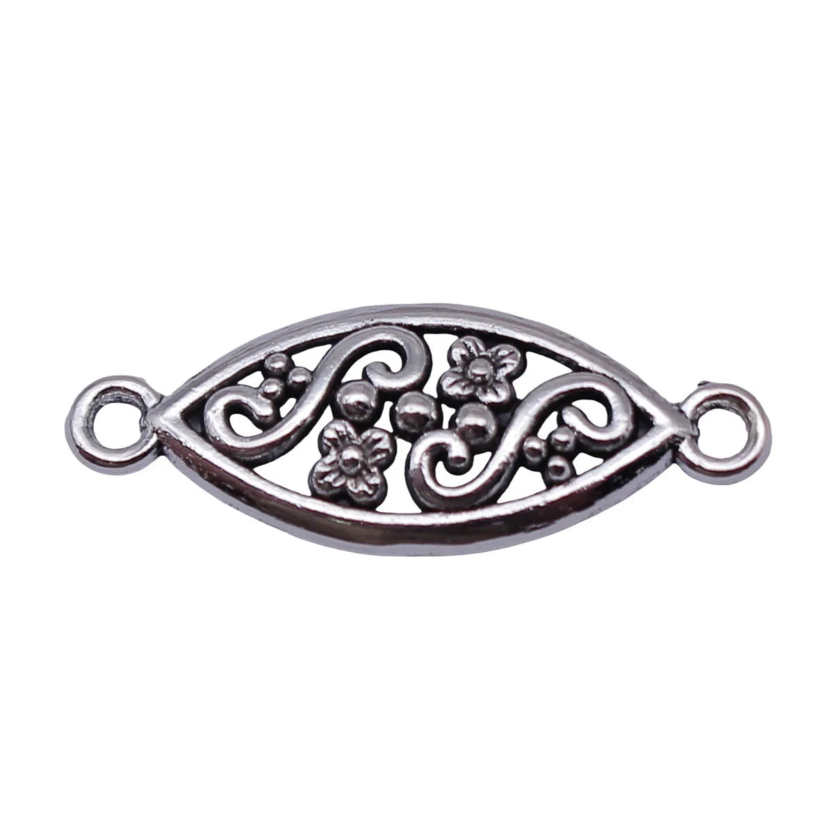 29x11mm 1.1g Antique Silver Zinc Alloy Horse Eye Pattern Connector Charm for DIY Jewelry Making