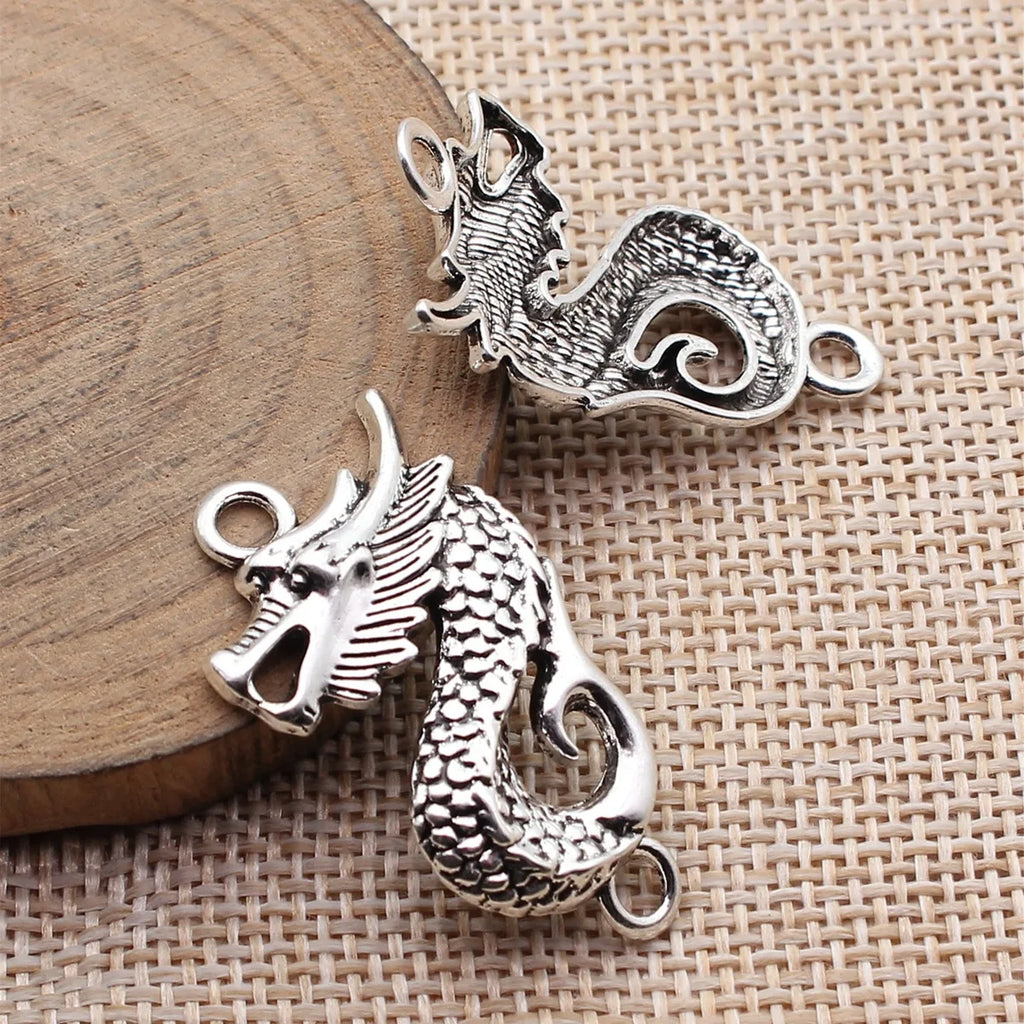 36x20mm 2.8g Multicolor Zinc Alloy Fishtail Dragon Fish Connector Charm for DIY Necklace Bracelet Jewelry Making
